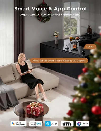 Vista 3 de GoveeLife - Hervidor Eléctrico Inteligente con Infusor de Té para Hojas Sueltas, Hervidor Eléctrico de Té de 1.7 L con Programa de Infusión, Control