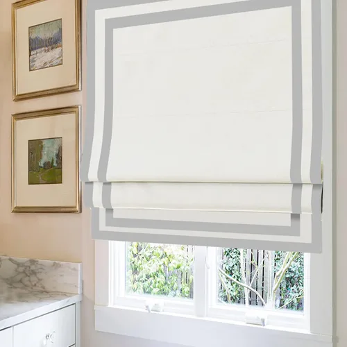 Vista 9 de Persianas romanas opacas sin cordones, persianas de oscurecimiento de habitación color beige para ventanas, fáciles de instalar, con aislamiento