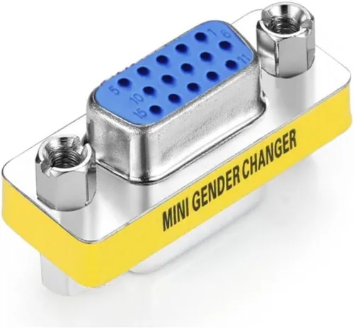 Vista 2 de WOVTE DB9 hembra a hembra Mini cambiador de género adaptador de conector conector paquete de 2 (VGA/SVGA 15/15)