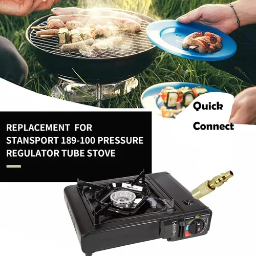 Vista 8 de MENSI Adaptador de propano de 1/4 de pulgada, accesorio de desconexión rápida compatible con Stansport, Camp Chef Mountaineer, Eureka Gonzo