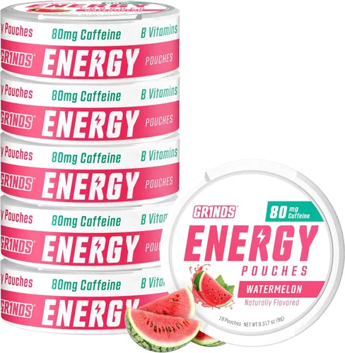 Vista 12 de Bolsas de energía Grinds - Bolsas de cafeína natural - Contiene vitaminas B, sin azúcar y 0 calorías - 80 mg de cafeína en cada bolsa - Genciana