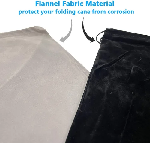 Vista 5 de Bolsa de almacenamiento plegable portátil para bastones de franela, bolsa protectora de viaje, organizador de viaje para ancianos discapacitados
