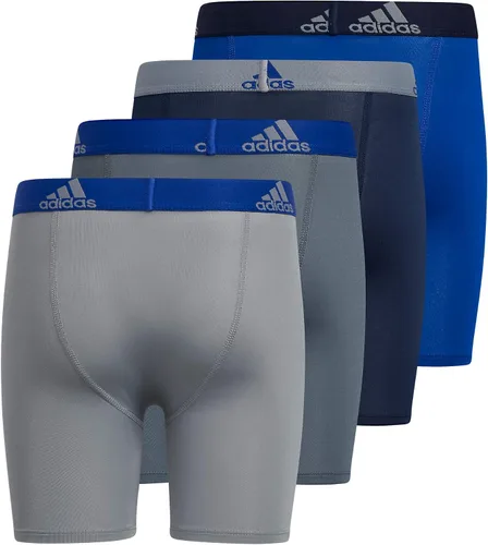 Vista 5 de adidas Kids-Boy's Performance Long Boxer Briefs Underwear (4-Pack)