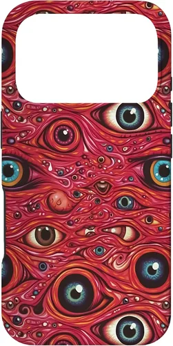 Vista 29 de iPhone 13 Weirdcore Dreamcore Horror Trippy psicodélico Estuche de globos oculares