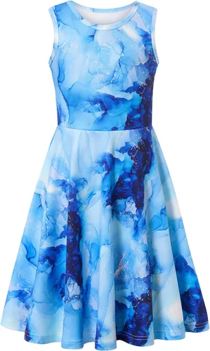 Vista 20 de BFUSTYLE - Vestido de verano sin mangas con estampado floral para niñas de 4 a 15 años Regreso a la escuela 01