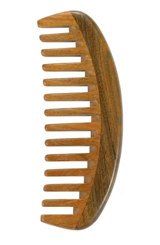 Vista 15 de Louise Maelys - Peine de dientes anchos de sándalo negro para cabello rizado Black Sandalwood Wide Tooth Comb For Detangling Curly, Thick Or Wavy
