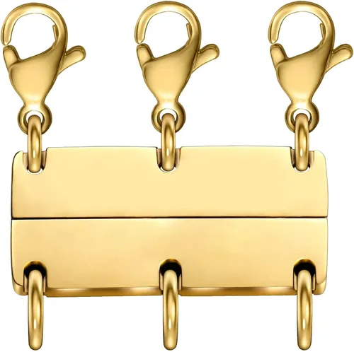 Vista 9 de OHINGLT Cierre de collar en capas de oro y plata de 18 quilates separador para capas, múltiples cierres de joyería y cierres para mujer