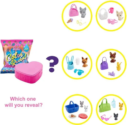 Vista 2 de Barbie Color Reveal Pet Surtido, GPD25