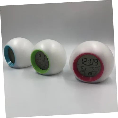 Vista 8 de DECHOUS Reloj de viaje para cama, agitador, despertador, escotilla, silencioso, pequeño, reloj despertador de viaje, calendario perpetuo, reloj