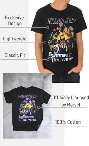 Vista 3 de Marvel What If. Guardians of The Multiverse Group Camiseta para adultos, Negro