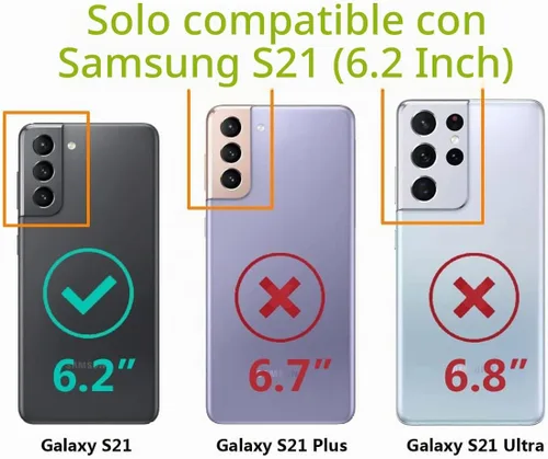 Vista 2 de Funda para Samsung Galaxy S21 [NO Plus] Brillante, con soporte de correa de 6.2 pulgadas, bonita pintura al óleo patrón floral IMD silicona a prueba