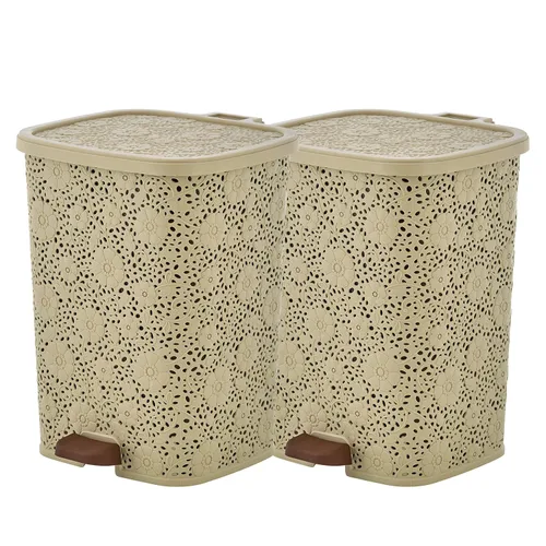 Vista 5 de Bote de basura Step On Beige 6 Litro