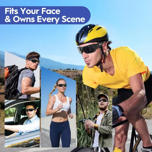 Vista 6 de Lentes de sol con cámara deportiva 4K, cámaras de video deportivas y de acción FHD de 2160P para deportes al aire libre