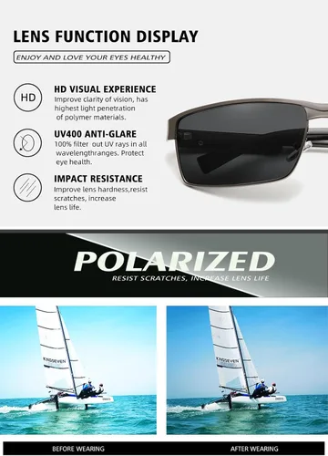 Vista 4 de KINGSEVEN Gafas de sol fotocrómicas de moda hombres mujeres polarizadas piloto gafas de sol cuadrado antideslumbrante gafas de conducción UV400