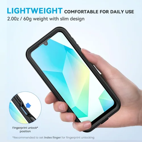 Vista 5 de Lanhiem - Funda para Samsung Galaxy A16 5G, impermeable IP68, resistente al polvo, con protector de pantalla integrado, cubierta protectora
