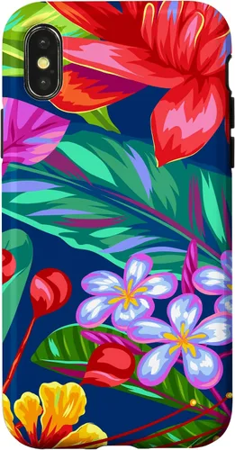 Vista 5 de Hawaiian Tropical Phone Case Yellow Red Hibiscus Plumeria Case for iPhone 17