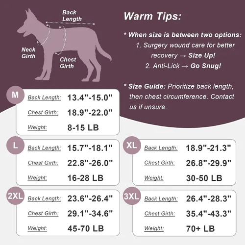 Vista 5 de Jiupety Traje de recuperación para perros ajustable, body para perros para heridas abdominales después de cirugía, collar electrónico sustituto Pink