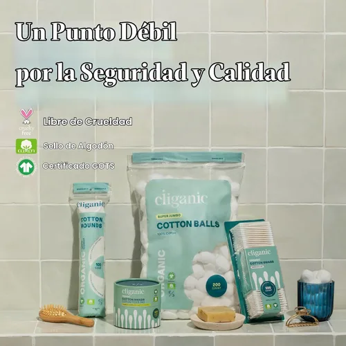 Vista 5 de Cliganic Bolas de algodón orgánico súper jumbo (100 unidades), hipoalergénicas, absorbentes, de tamaño grande, 100% puro (el embalaje puede variar)