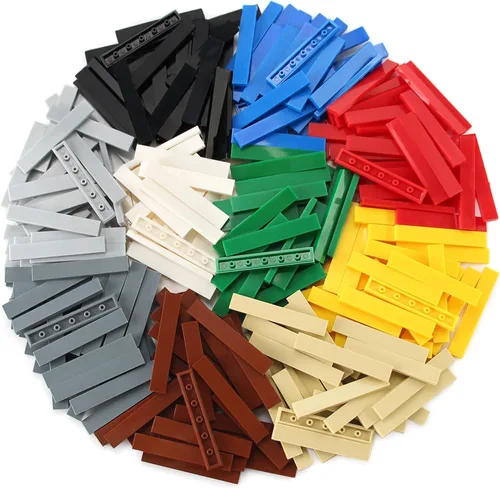 Vista 2 de 1 x 6 azulejos × 280 piezas y piezas de ladrillos planos, bloques de construcción multicolores a granel para suelo de pared de superficie lisa