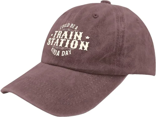Vista 2 de Hat Could be a Train Station Kinda Day Dad Hat, Vintage Baseball Cap for Women