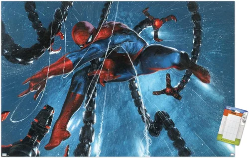 Vista 12 de Trends International Marvel Comics-Spider-Man, Doctor Octopus-Rain Cover Póster de pared, 14.725 x 22.375 pulgadas, versión enmarcada de madera