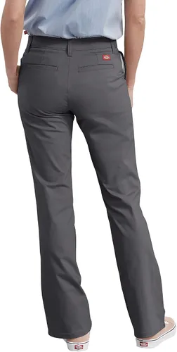Vista 2 de Dickies - Pantalones de mezcla de algodón elástico con parte delantera plana, para mujer