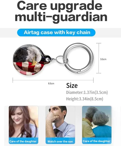 Vista 2 de ANDRIU Funda compatible con Air Tag, funda protectora con soporte para llavero de bucle, resistente a los arañazos para cartera, equipaje, perro