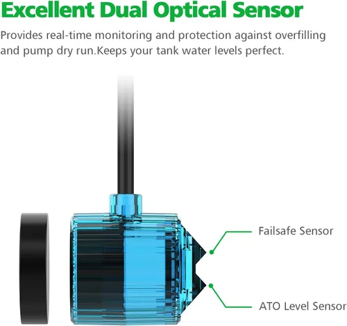 Vista 5 de Auto Top Off System Acuario de agua salada, agua ATO para tanque fresco de arrecife Stable Water Levels & Salinity, QST Real-Time Anti-Overflow