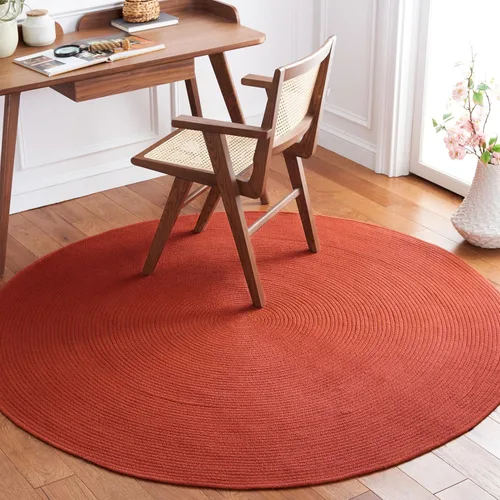 Vista 8 de SAFAVIEH Alfombra trenzada Collection – Alfombra redonda de 3 pies, color beige, hecha a mano, casa de campo, ideal para zonas de alto tráfico