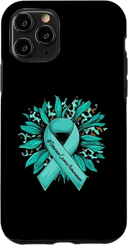 Vista 29 de Leopard Sunflower Teal Ribbon Ovarian Cancer Awareness Case for iPhone 16