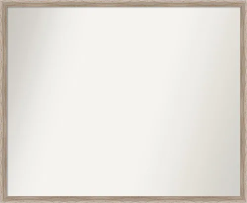 Vista 79 de Amanti Art Espejo de baño blanco para sobre el fregadero, 24 x 27 pulgadas, espejo de tocador rectangular con cuña de madera dura, marco de madera