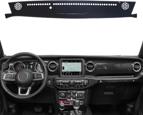 Vista 15 de Cubierta de Salpicadero Alfombrilla de Tablero Compatible con Je-ep Wrangler JK 2017-2011 (para Código de Cuerpo JK), Alfombrilla Antirreflejos