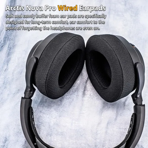 Vista 7 de Nova Pro - Almohadillas de repuesto con cable para auriculares Arctis Nova Pro con cable de TRANSTEK, durabilidad mejorada y aislamiento de sonido