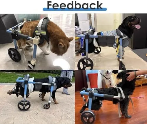 Vista 2 de Silla de ruedas para perros de 4 ruedas para mascotas lesionadas, soporte completo para patas para perros pequeños a grandes, cómoda ayuda