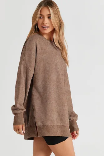 Vista 108 de SHEWIN Sudadera casual de manga larga con cuello redondo para mujer, ligera, holgada