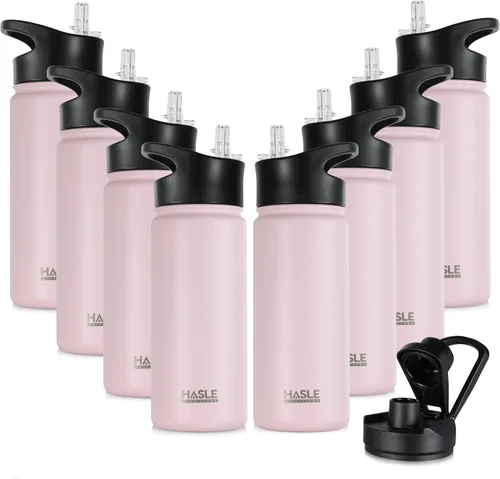 Vista 21 de HASLE OUTFITTERS Botella de agua aislada de 16 onzas para niños, botella de agua de acero inoxidable de doble pared al vacío, a prueba de fugas