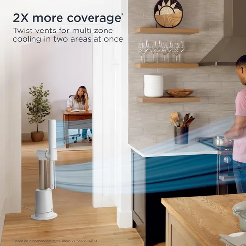 Vista 7 de Shark Ventilador TurboBlade XL: ventilador de torre sin aspas ultra personalizable, pivota, gira, oscila 180°, circula e impulsa el aire hasta 80