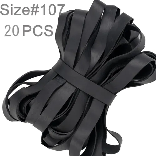 Vista 3 de AMUU Bandas de goma gruesas tamaño #107, bandas de goma anchas 30 paquetes negros, bandas elásticas grandes y largas para suministros de oficina