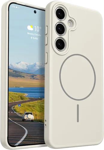 Vista 10 de Rayboen Funda magnética para Galaxy S24+ Plus, color caqui A-caqui