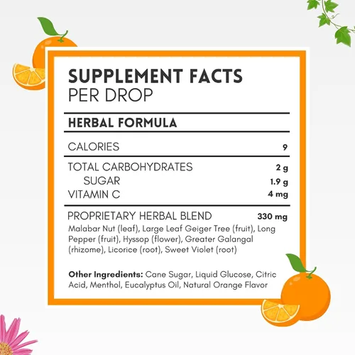 Vista 5 de Herbion Naturals - Gotas para la tos con sabor natural a naranja, suplemento dietético, alivia la tos, para adultos y niños mayores de 6 años, 25