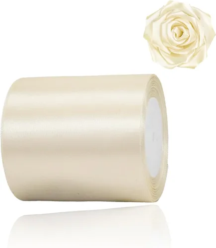Vista 62 de Cinta beige de 1-1/2 pulgadas x 25 yardas, cinta de satén de tela de color sólido para envolver regalos, manualidades, ramos de novia, coronas