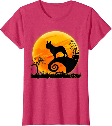 Vista 7 de Camiseta divertida de disfraz de Halloween para perro y luna de Bulldog francés, Negro, S