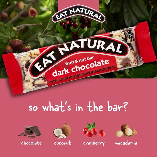 Vista 3 de Eat Natural - Barra de Frutas y Nueces - Chocolate Negro con Arándanos y Macadamias - 1.59 oz