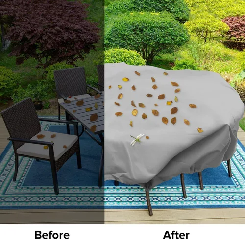 Vista 97 de Fundas para muebles de patio, impermeables, resistentes a los rayos UV, resistentes a los rayos UV, para exteriores, mesa redonda y rectangular