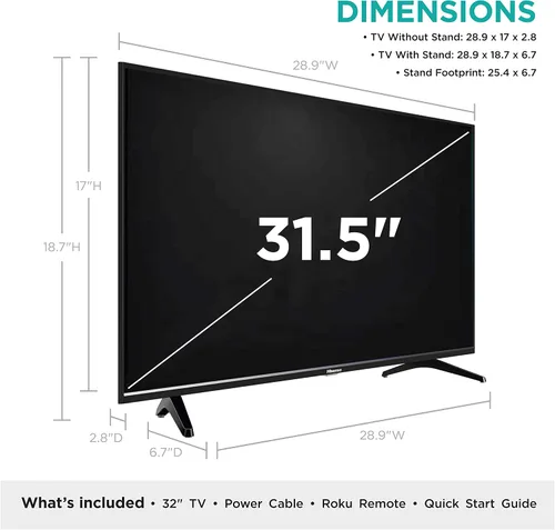 Vista 5 de Hisense Smart TV LED Roku de 32 pulgadas de la serie H4 con compatibilidad con Alexa (modelo 32H4F, 2020)