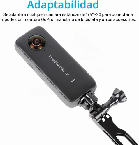 Vista 5 de PellKing - Soporte de cámara con cabeza de tornillo adaptador de 1/4" para Insta 360