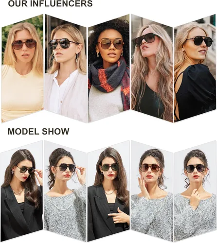 Vista 3 de SOJOS Gafas de sol estilo aviador polarizadas retro para mujeres y hombres, clásicos de los años 70, estilo vintage, cuadrados, estilo aviador