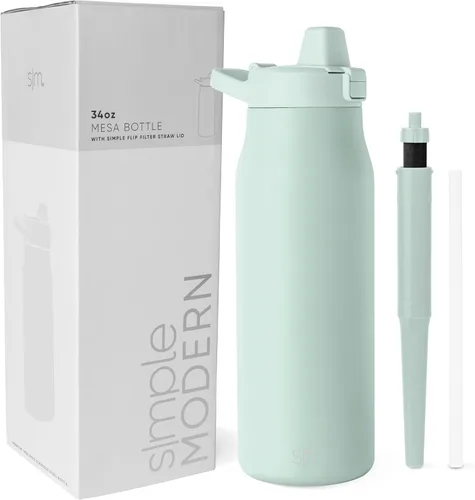 Vista 11 de Botella de agua filtrada Simple Modern Botellas de agua de viaje con filtro de carbono de acero inoxidable aislada Reutilizable para agua