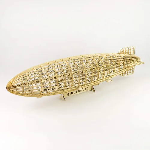 Vista 2 de Viloga DIY Hindenburg Airship 1:453 Kits de modelos de madera, 21.2 pulgadas de corte láser 3D modelo de dirigible de madera kit para construir