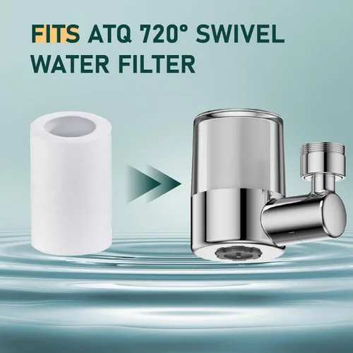 Vista 2 de Elementos filtrantes de algodón de 3 pp de repuesto para filtros de agua giratorios de 720° ATQ (Asin: B0F8QQCQT2) cartuchos de filtro que eliminan